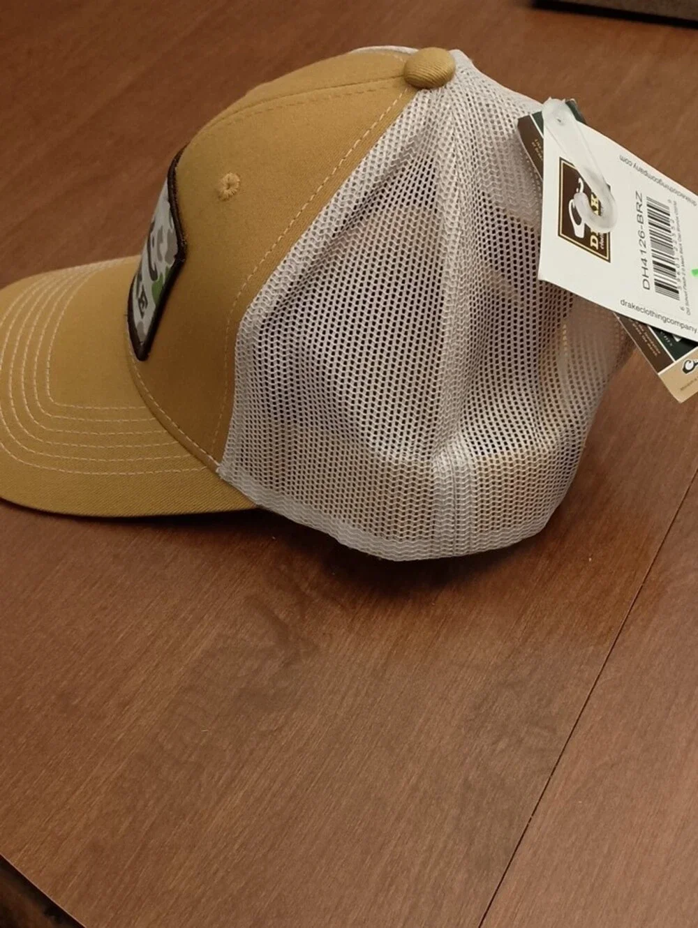 Drake Gold and White Camo Patch Trucker Hat